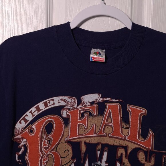 VINTAGE Dollywood: The Real West USED Shirt (M, Blue, Dolly Parton, Outlaws) - Picture 3 of 8